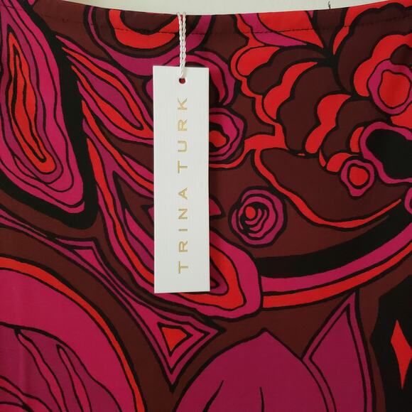 NWT Trina Turk Psychedelic Floral Print Shift Dress Sz XS - Picture 6 of 9